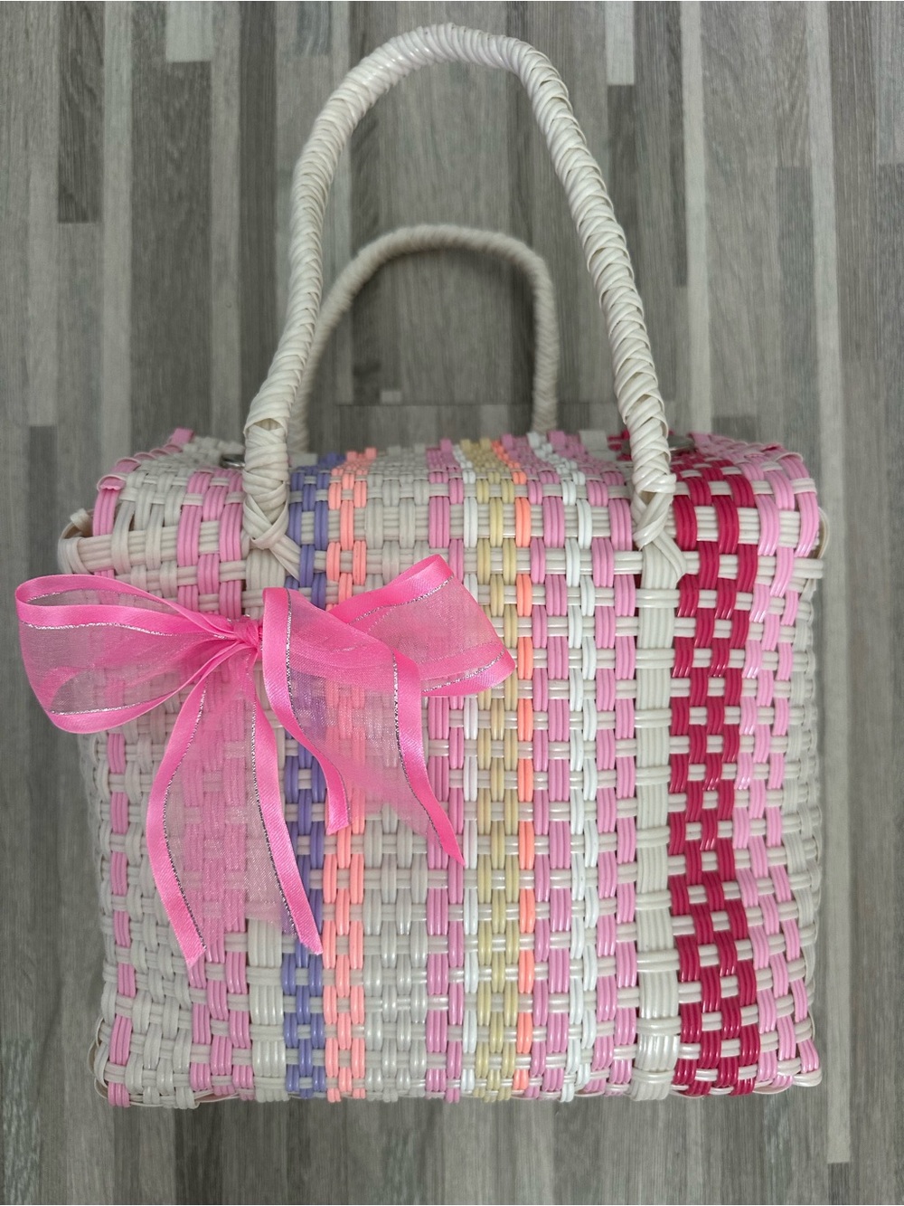 Mexican Woven Plastic Lunch Bag, Handmade Plastic Lunch Bag, Small